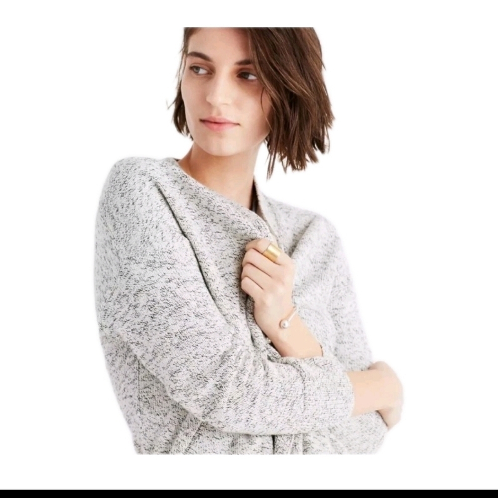 Madewell Womens Grey and Black Midland Open Front Closet Staple Cardigan XS - Picture 2 of 11